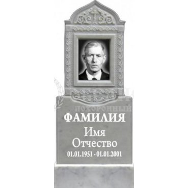 Фрезерованный памятник с крестом из мрамора №64